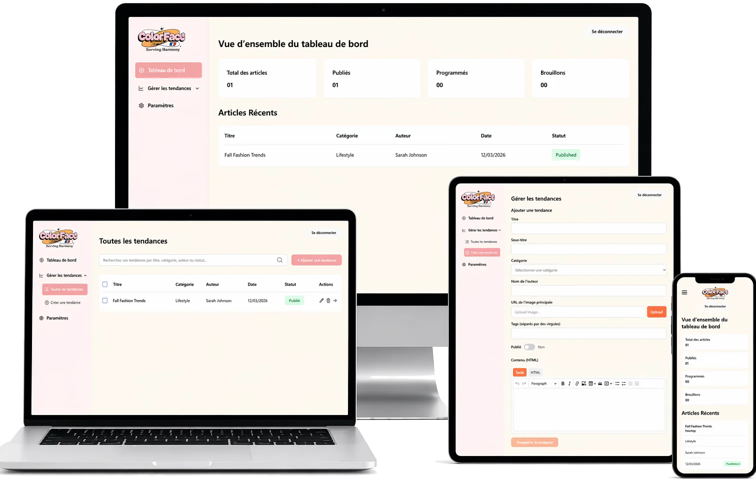 Colorfact Admin Dashboard Colorfact Admin Dashboard