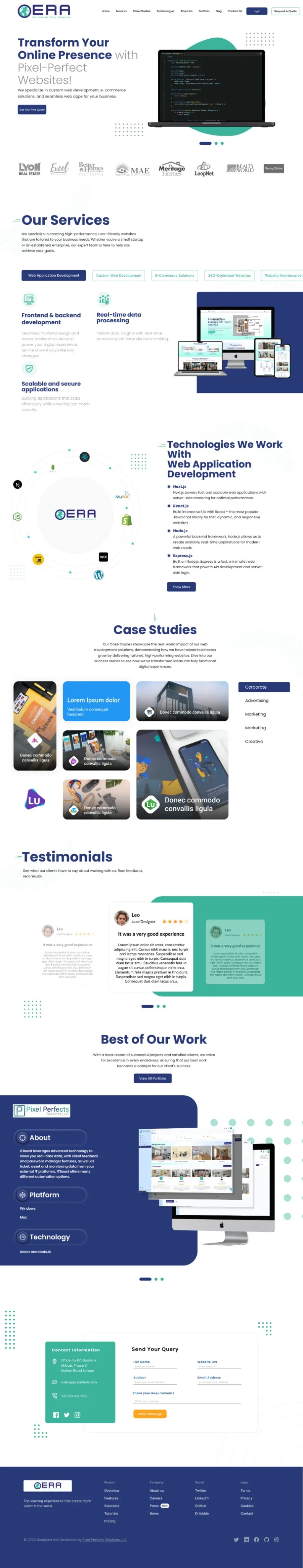 Dotera agency homepage Figma screen