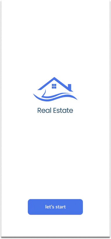 Real Estate app welcome onboarding screen