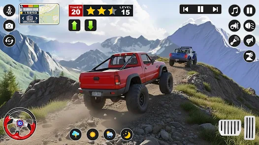 Offroad 4x4 Jeep Driving Sim mountain offroad route screen