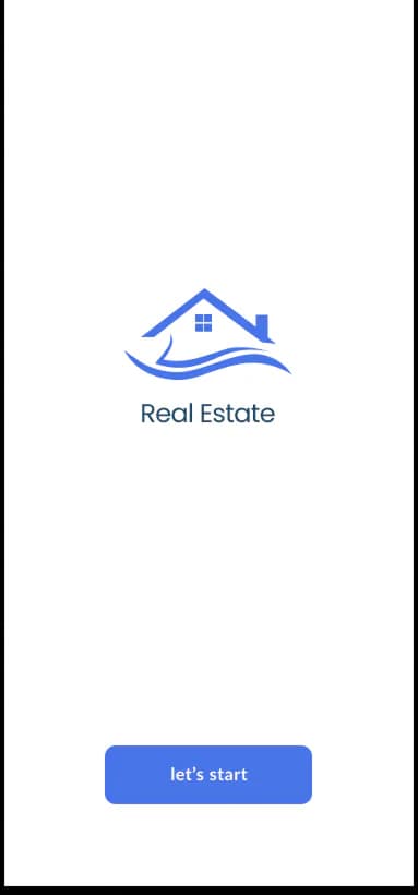 Real Estate app welcome onboarding screen