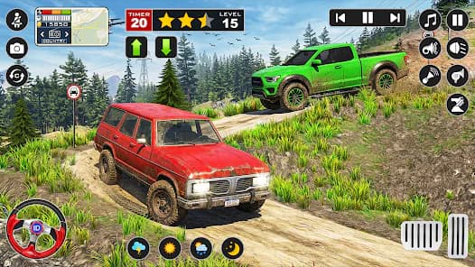 Extreme Offroad Jeep Adventure muddy trail driving screen