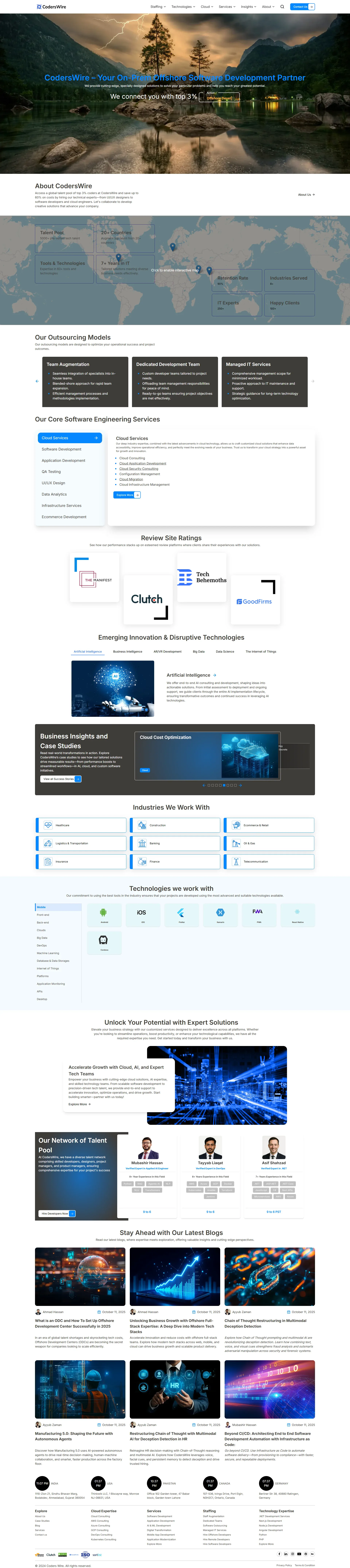 CodersWire offshore development platform homepage CodersWire offshore development platform homepage