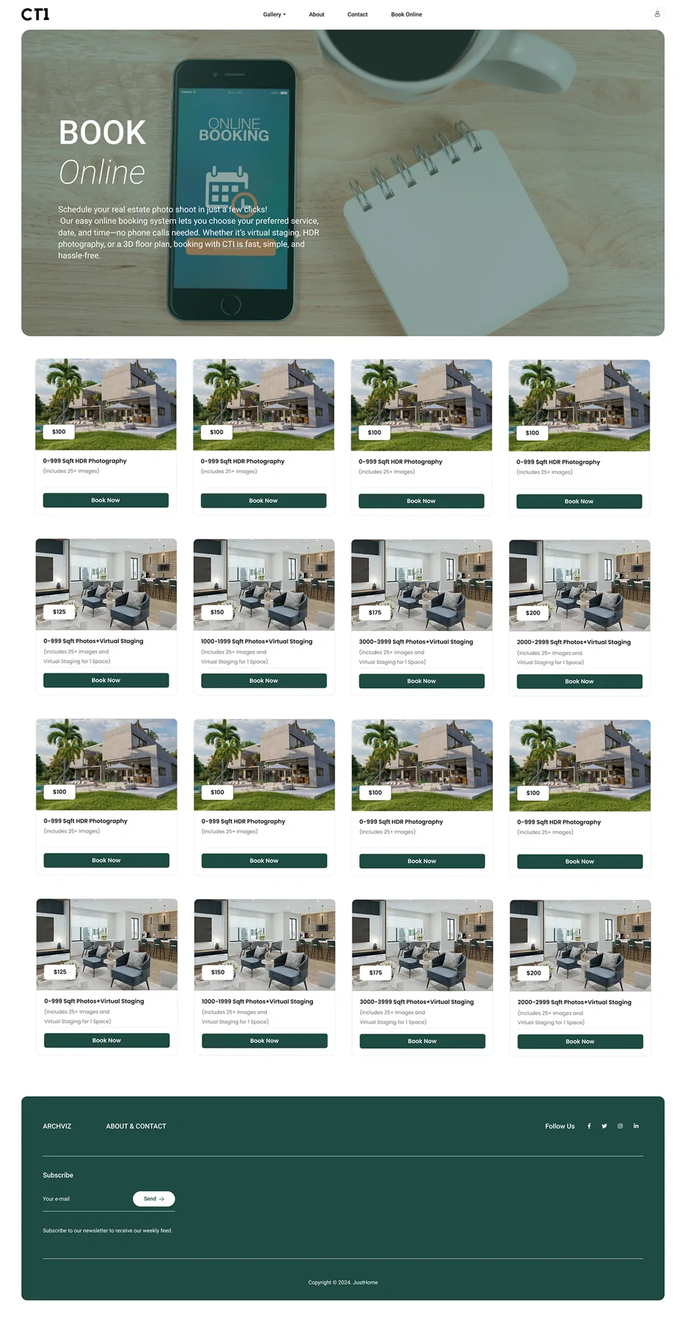 Capture This One homepage design Capture This One homepage design