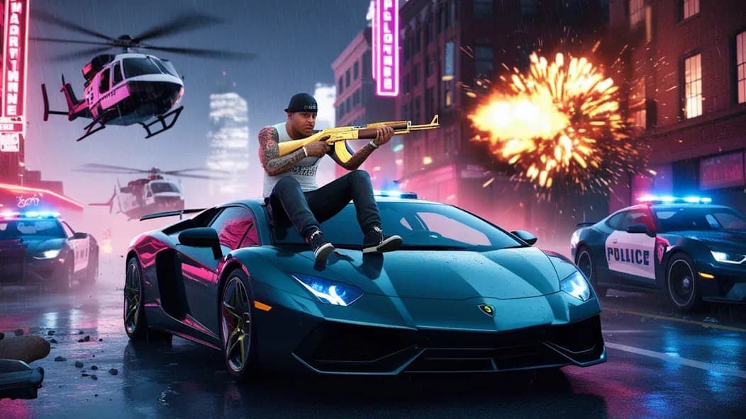 Miami Gangster City Gang War gangster action scene Miami Gangster City Gang War gangster action scene