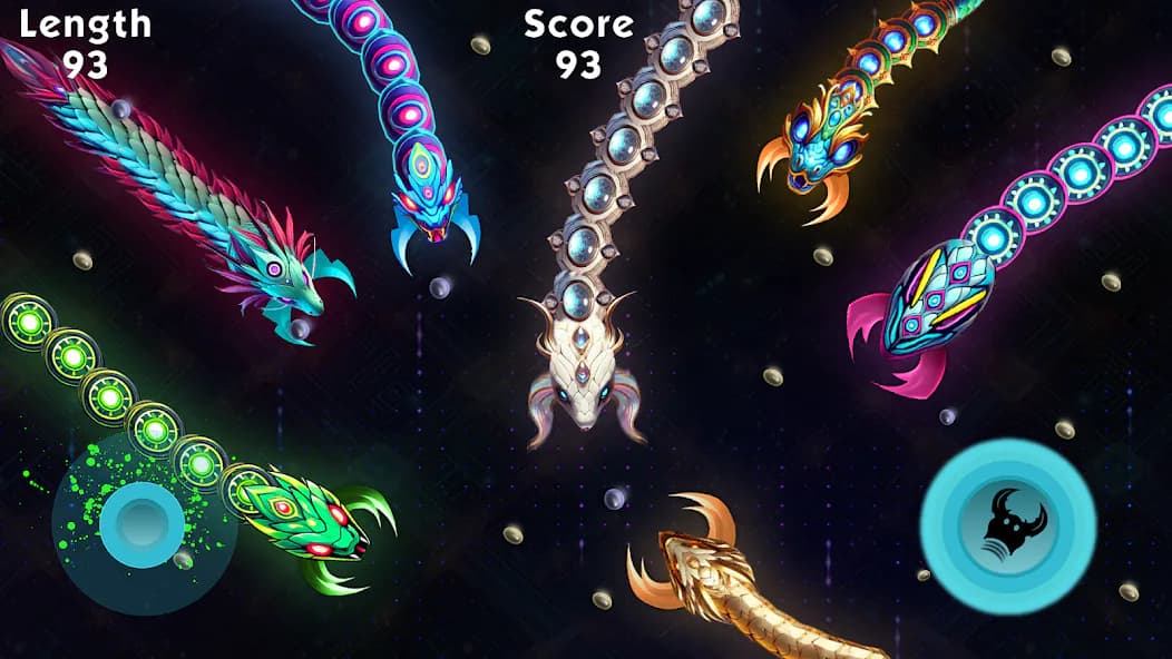 Slither Zone SSnaky.io Game neon snake arena screen Slither Zone SSnaky.io Game neon snake arena screen